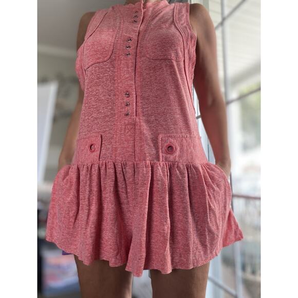 FREE PEOPLE Movement Smooth Sailing Romper Orange pink S - Picture 1 of 8